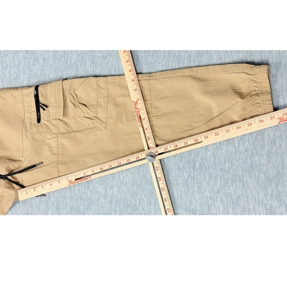PacSun Relaxed Jogger Mens Small Tan Khak3i Cargo Pants Nylon Utility
